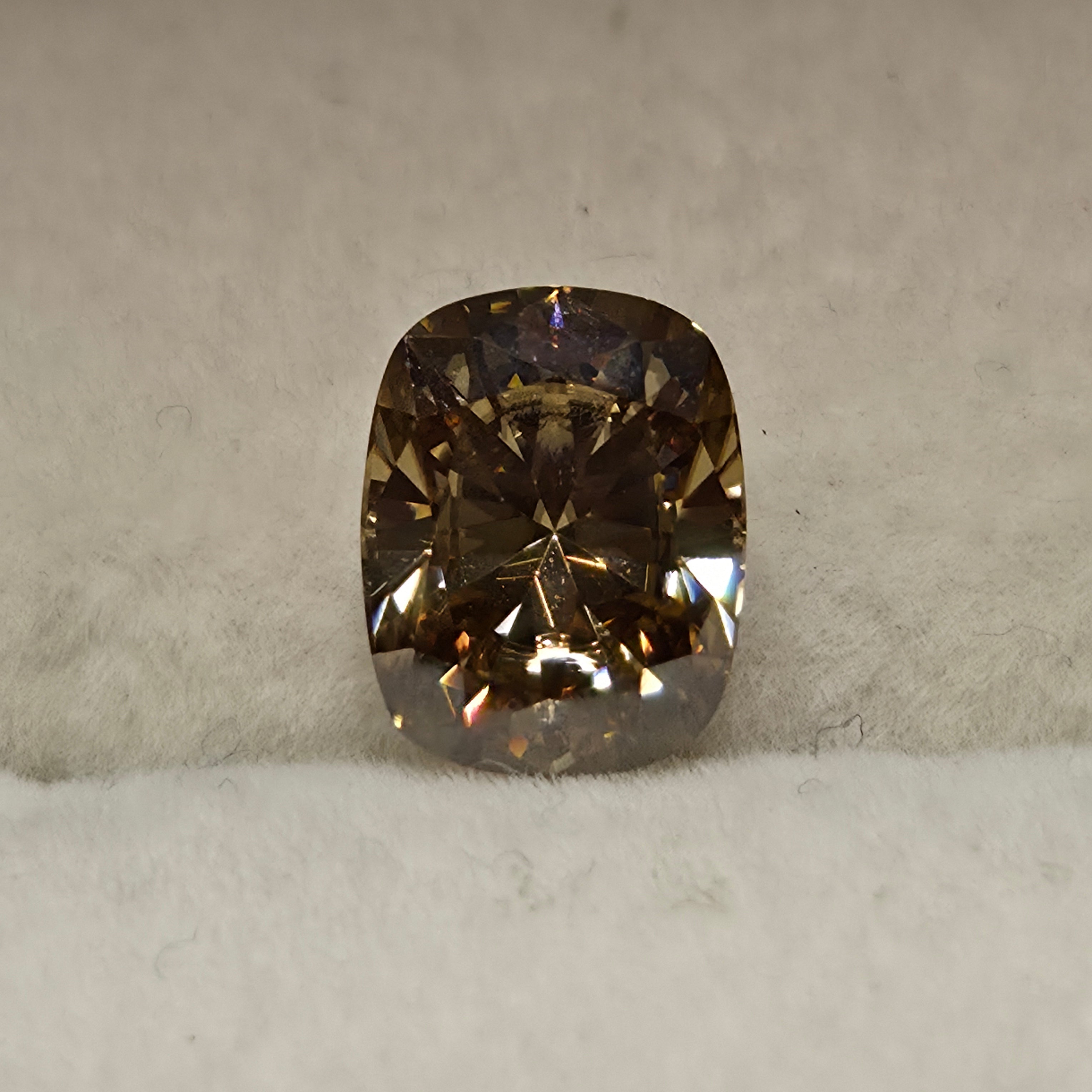 3 ct. Elongated Cushion Moissanite, Champagne