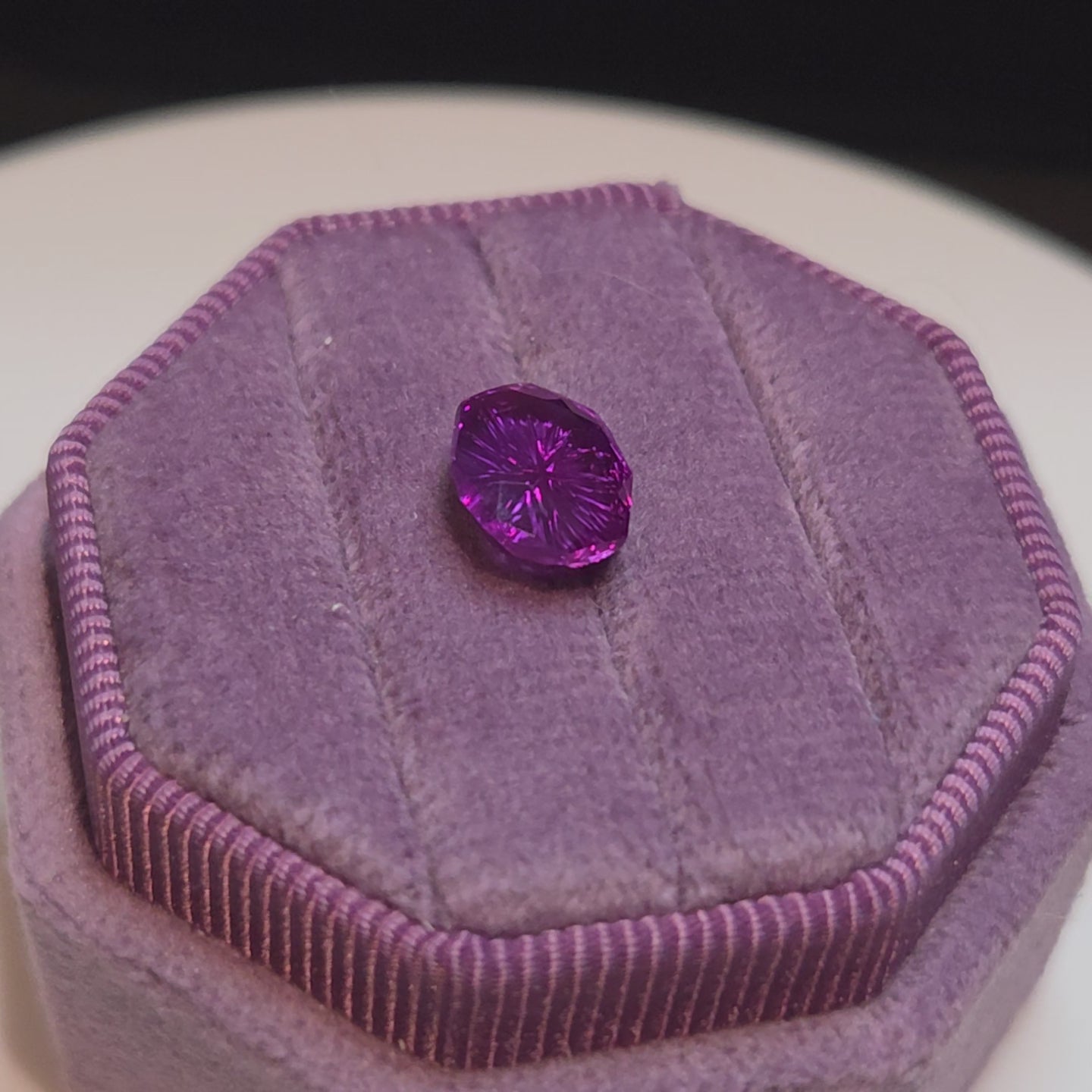 3.4 ct. Fantasy Cut Octagon Lab Sapphire, Purple