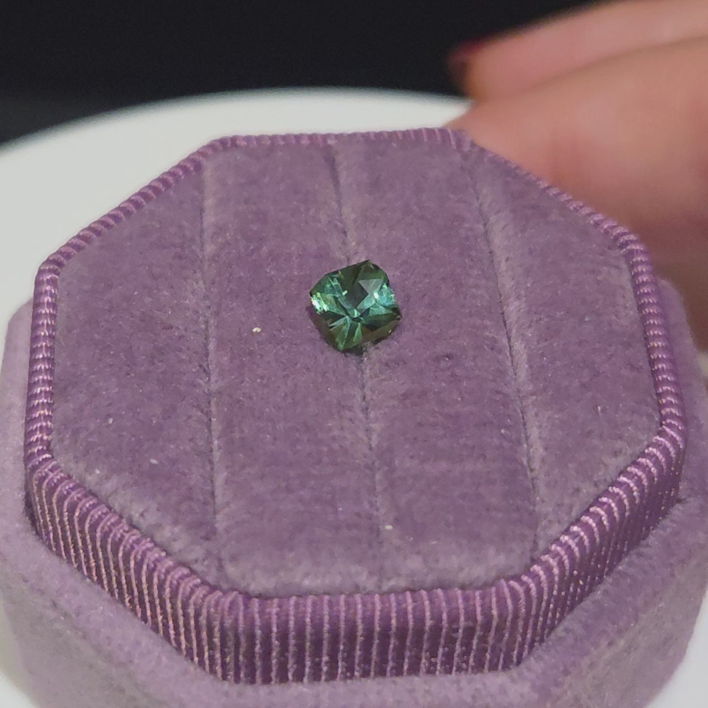 0.73 ct. Precision Cut Square Tourmaline, Teal Green