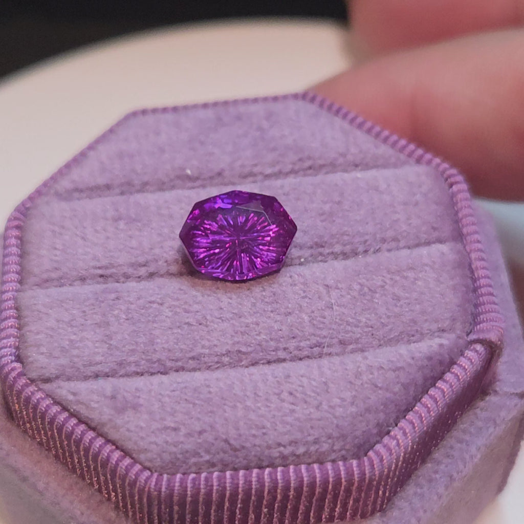 3.4 ct. Fantasy Cut Octagon Lab Sapphire, Purple