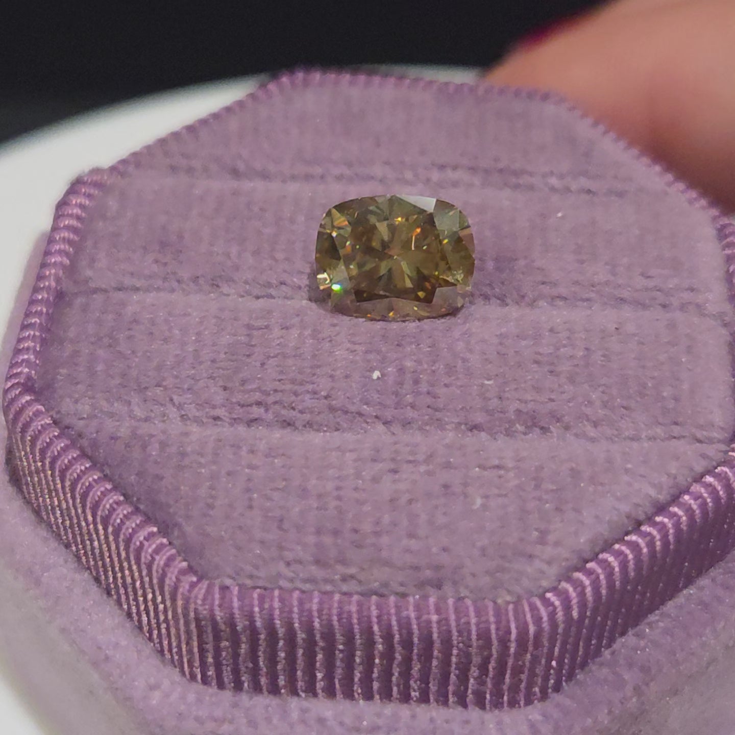 3 ct. Elongated Cushion Moissanite, Champagne
