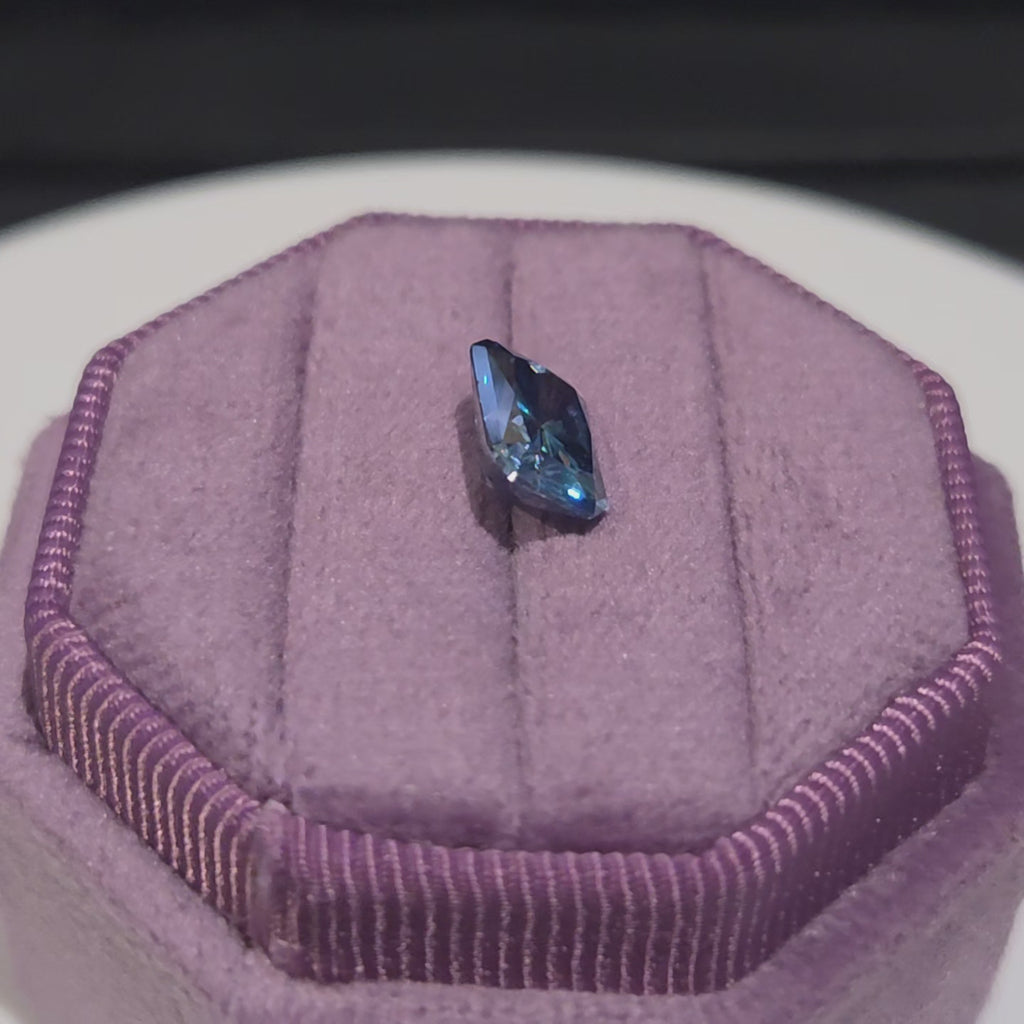 3 ct. Radiant Moissanite, Sapphire Blue (Coated)