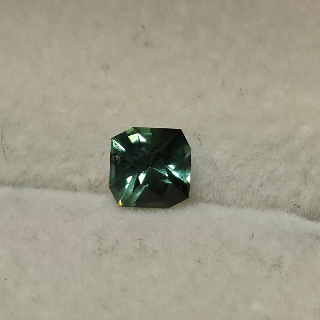 0.73 ct. Precision Cut Square Tourmaline, Teal Green