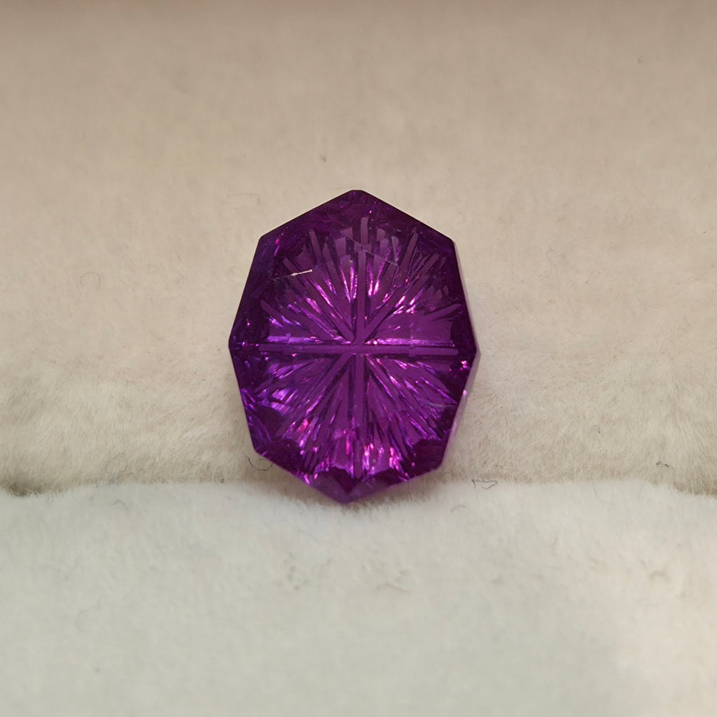 3.4 ct. Fantasy Cut Octagon Lab Sapphire, Purple